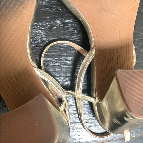 BP. Gold Block Heel Sandals - Picture 3 of 5